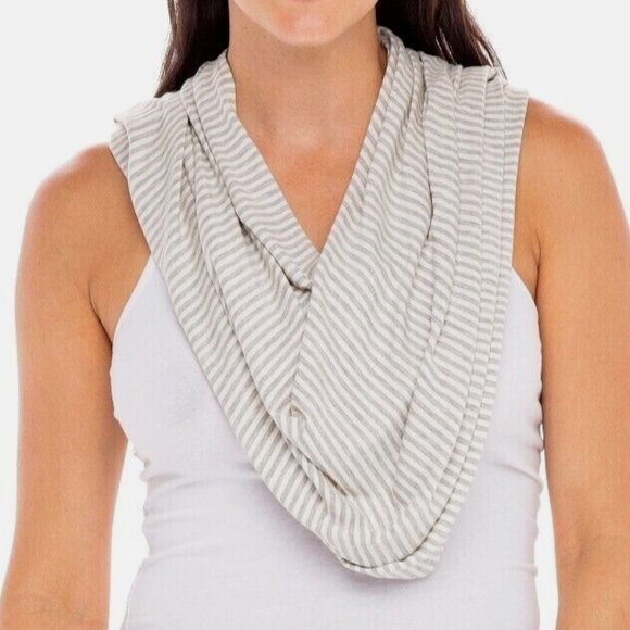 SECRET TREASURES Gray White Striped Cover-Up Rayon Spandex Stretch S-M-L… - Picture 2 of 4